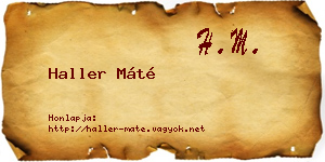 Haller Máté névjegykártya