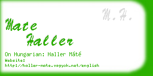 mate haller business card